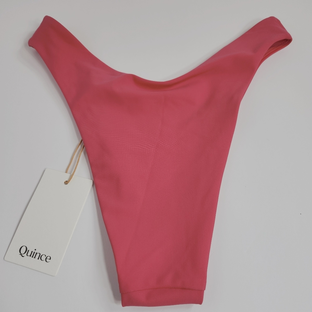 Quince Italian High Leg Bikini Bottom Small Pink Swimwear Beach NEW NWT - Picture 6 of 6